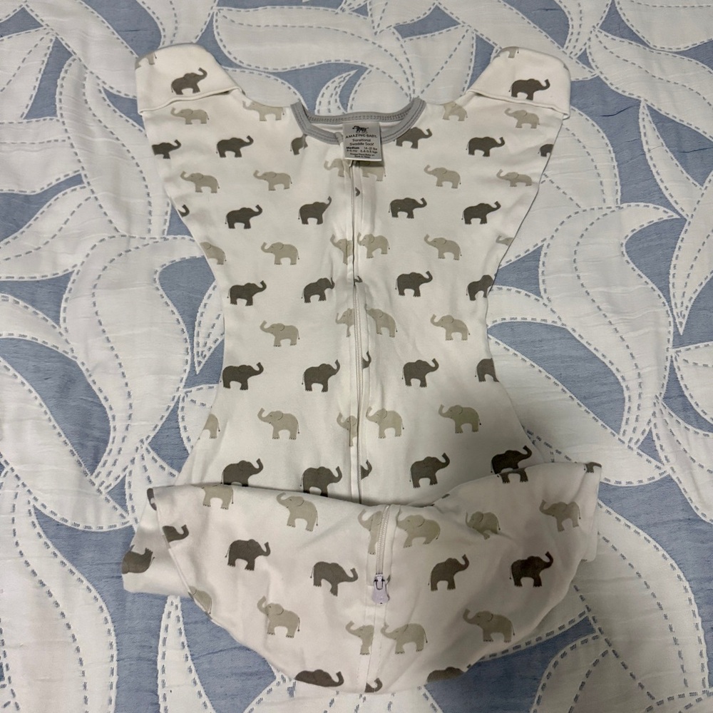 Neutral Elephant Print Baby Sleep Sack